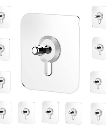 JIALTO 10 Pcs Stainless Steel, PVC, ABS Nail Free Seamless Adhesive Non-Trace No Drilling Installation Hanging, Waterproof Screws Wall Hook (Transparent)