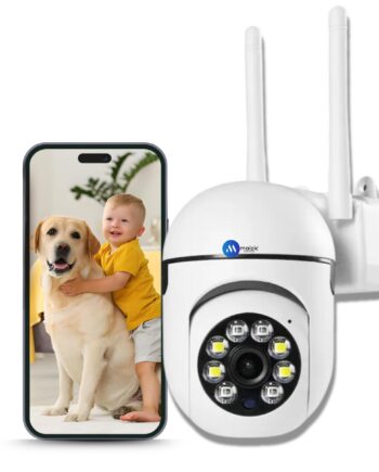 Maizic Smarthome Wi-Fi Indoor Camera 3MP HD Pan-Tilt Zoom CCTV Camera, Outdoor Indoor Security 2 Way Talk, Color Night Vision, Motion Detection, Multi User View, Support SD Card (Up to 128GB)