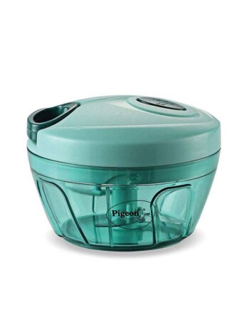Pigeon Polypropylene Mini Handy and Compact Chopper with 3 Blades for Effortlessly Chopping Vegetables and Fruits for Your Kitchen (12420, Green, 400 ml)