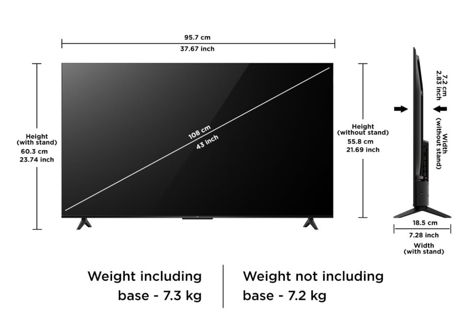 TCL 108 cm (43 inches) Metallic Bezel Less Series 4K Ultra HD Smart LED Google TV 43V6C (Black) - Image 6