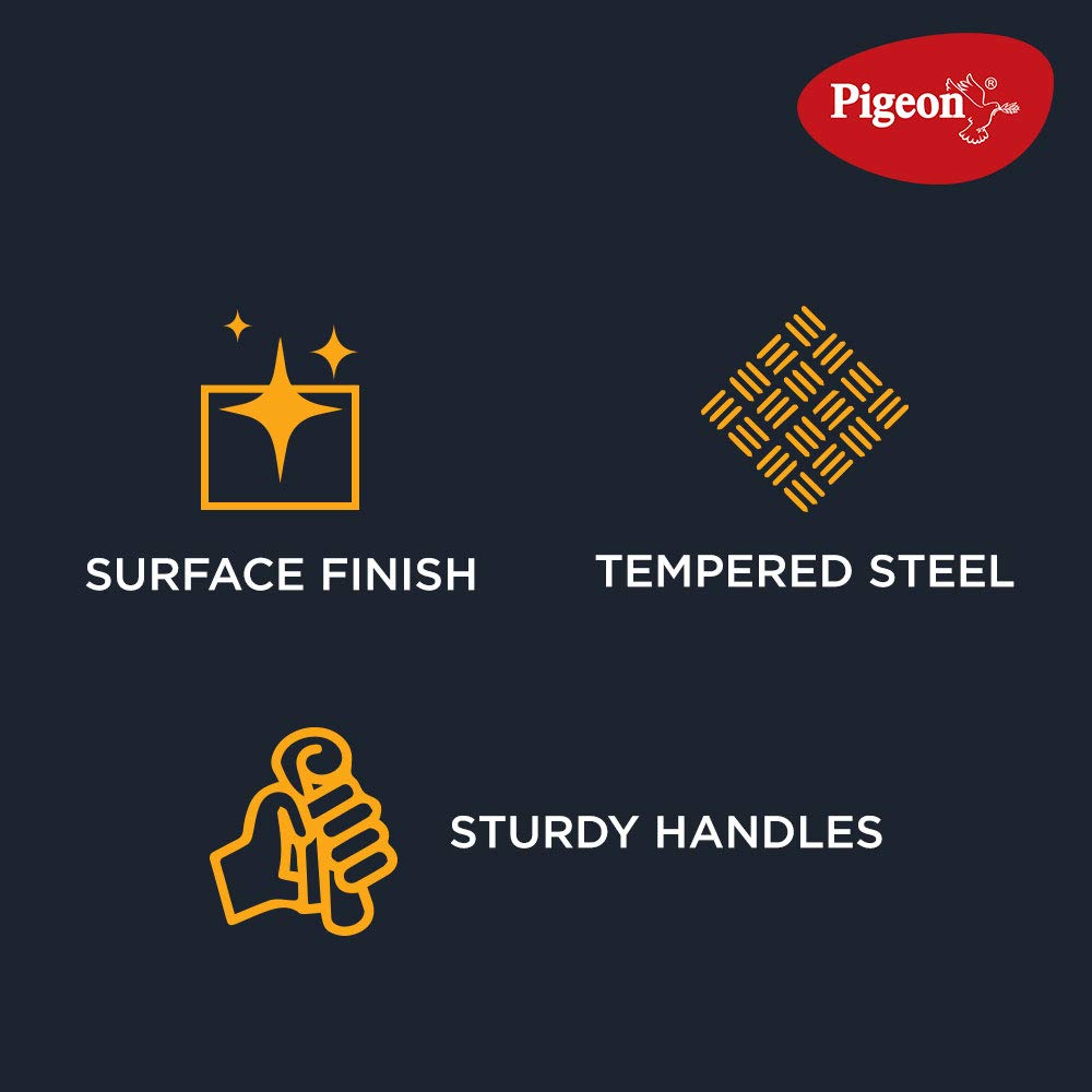 Pigeon by Stovekraft Angular Holder Shears Kitchen Knifes 6 Piece Set with Wooden Block (Stainless Steel) - Image 9