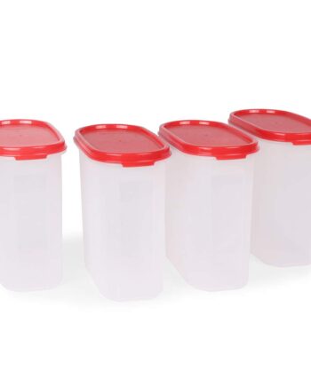 Tupperware Plastic Storage Container- 1.7 liters, 4 pieces, Multicolor