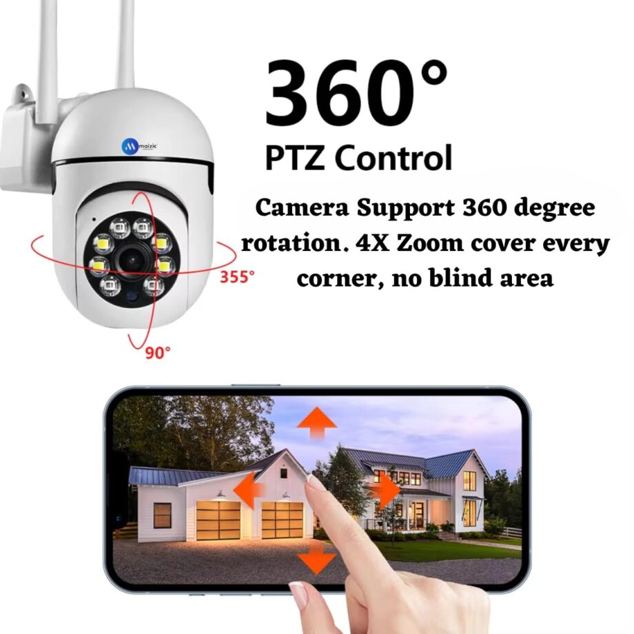 Maizic Smarthome Wi-Fi Indoor Camera 3MP HD Pan-Tilt Zoom CCTV Camera, Outdoor Indoor Security 2 Way Talk, Color Night Vision, Motion Detection, Multi User View, Support SD Card (Up to 128GB) - Image 7