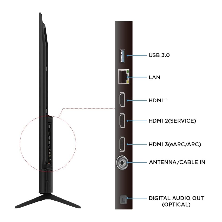 TCL 108 cm (43 inches) Metallic Bezel Less Series 4K Ultra HD Smart LED Google TV 43V6C (Black) - Image 4