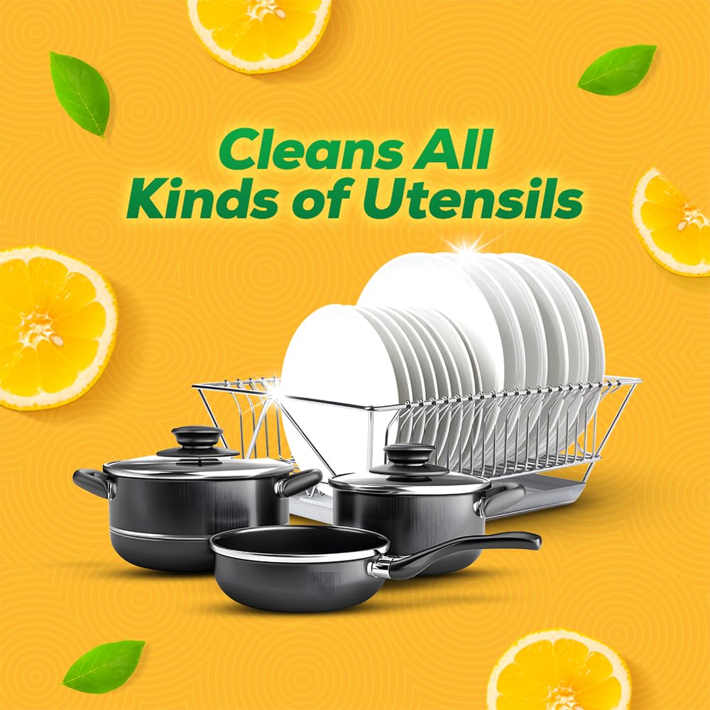 Vim Fresh Lemon Fragrance Dishwash Liquid Gel 2L Refill Pack|| Leaves No Residue|| Grease Cleaner For Utensils - Liquid Kitchen Soap Super Saver Offer - Image 5