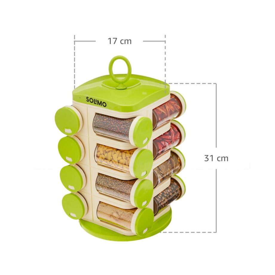 Amazon Brand - Solimo Revolving Plastic Spice Rack set (16 pieces) - Image 6