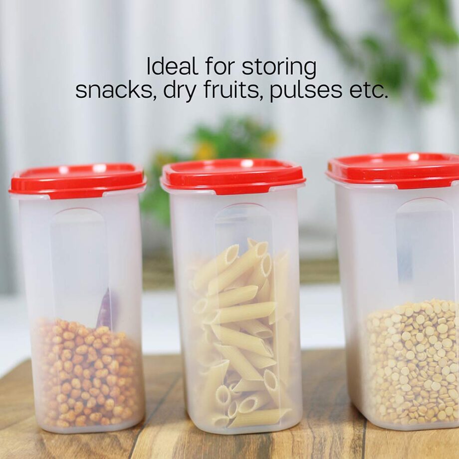 Tupperware Plastic Storage Container- 1.7 liters, 4 pieces, Multicolor - Image 3