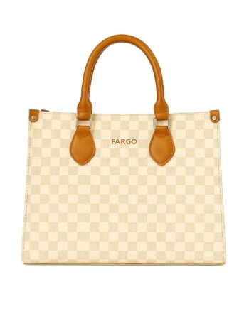 Fargo Noble Beige Tote Bag for Women | Large Vegan Leather Handbag with RFID Pockets, Zip Closure, Premium Look | Office, College, Party Use | Stylish Shoulder Tote | Made in India