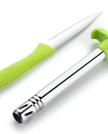 Ganesh Gas Lighter with Free Knife for Kitchen Use Restaurants Metal Gas Stove Lighter Regular Size Easy Grip, Silver