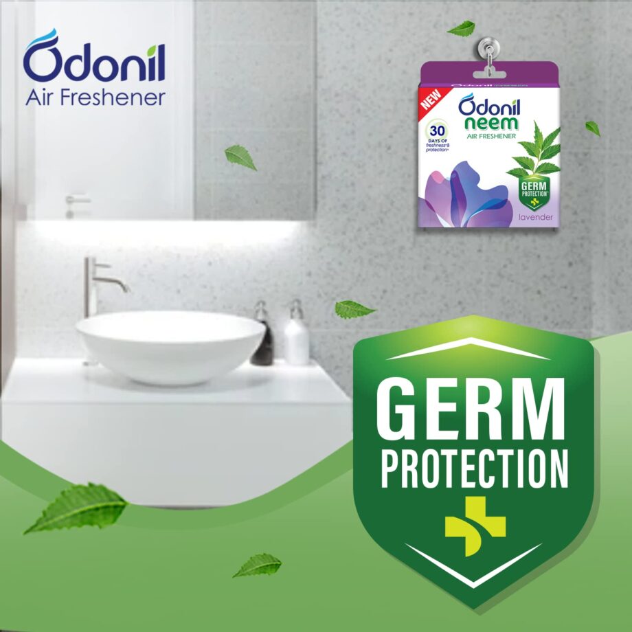 Odonil Bathroom & Toilet Air Freshener Neem Mixed Fragrance Blocks - 192g (48g, Pack of 4) | Fragrances- Jasmine, Lavender, Orchid, Rose| Long Lasting Fragrance | Lasts upto 30 days | Germ Protection - Image 3