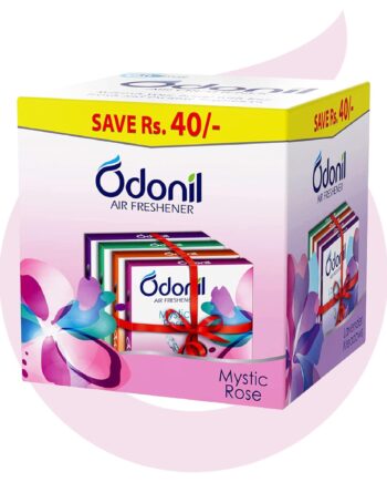 Odonil Bathroom Air Freshener Blocks Mixed Fragrances - 192g (48g*4) | Mixed Fragrances: Jamine, Lavender, Orchid, Rose| Long Lasting Fragrance