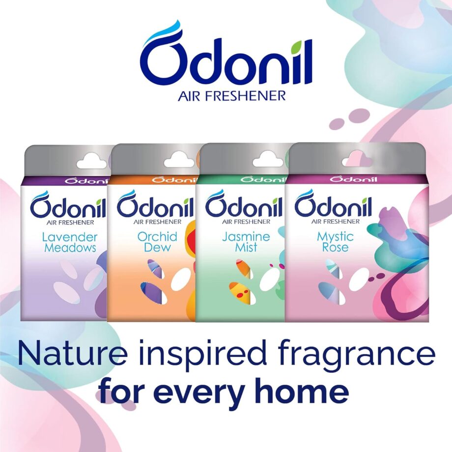 Odonil Bathroom Air Freshener Blocks Mixed Fragrances - 192g (48g*4) | Mixed Fragrances: Jamine, Lavender, Orchid, Rose| Long Lasting Fragrance - Image 5