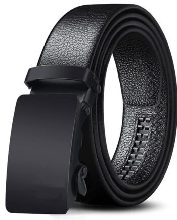ZORO Men's Vegan Leather Belt for Men, Formal/Casual,Autolock,Black | Fit on up to 38 Inches Waist size