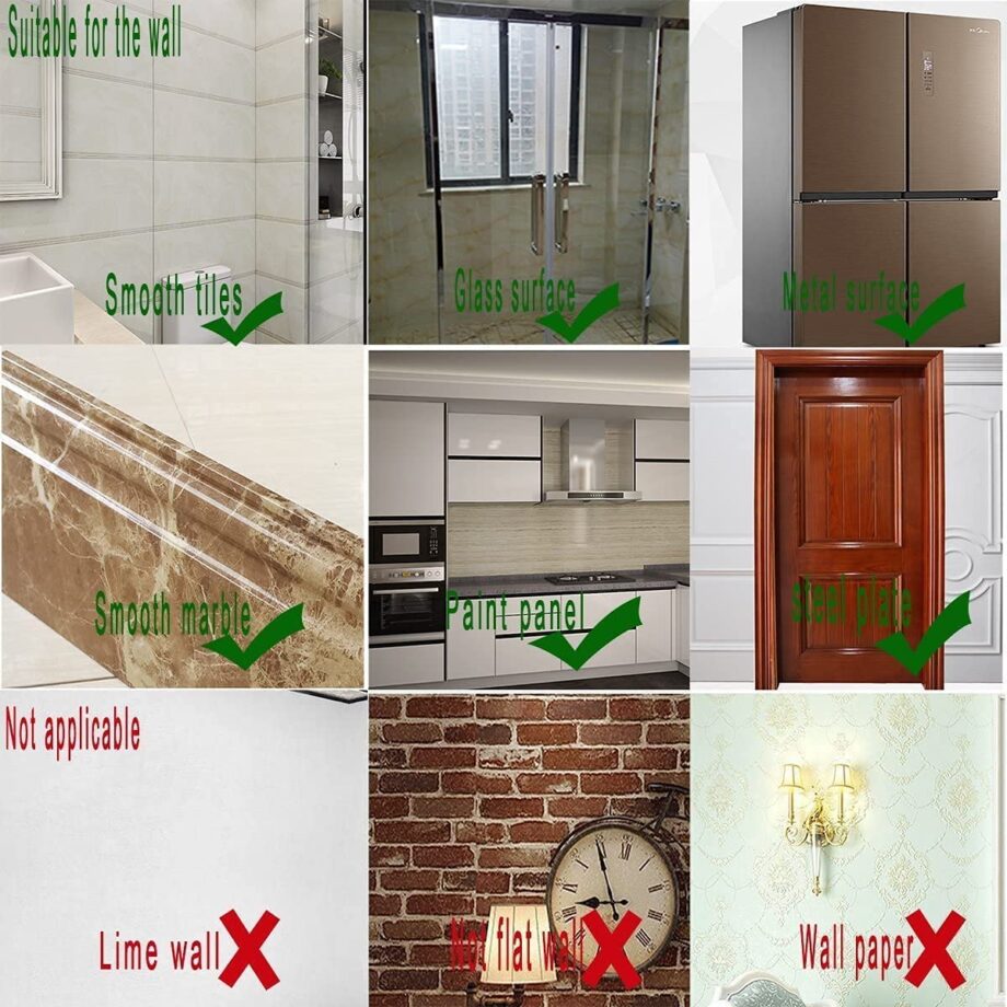JIALTO 10 Pcs Stainless Steel, PVC, ABS Nail Free Seamless Adhesive Non-Trace No Drilling Installation Hanging, Waterproof Screws Wall Hook (Transparent) - Image 6