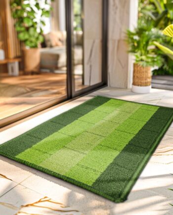 Status Contract Anti Slip Front Door Mat|(38x58cm) Living Room Rug for Entrance Door|Polypropylene Floor Mat for Home|Essential Small Rug for Office, Bedroom & Kitchen| (Green), Rectangular