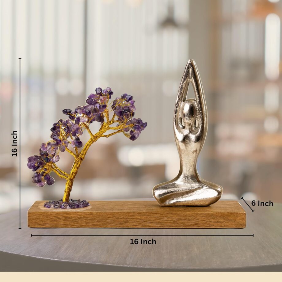 Ritualistic Namaste Amethyst Quartz Crystal Tree | Handcrafted for Energy Healing, Meditation, Home Decor, Positive Vibes, Feng Shui & Spiritual Balance for Mindfulness and Wellness - Image 3