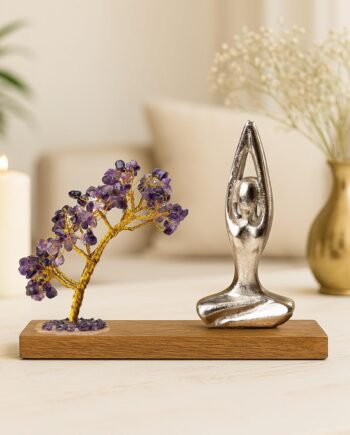 Ritualistic Namaste Amethyst Quartz Crystal Tree | Handcrafted for Energy Healing, Meditation, Home Decor, Positive Vibes, Feng Shui & Spiritual Balance for Mindfulness and Wellness