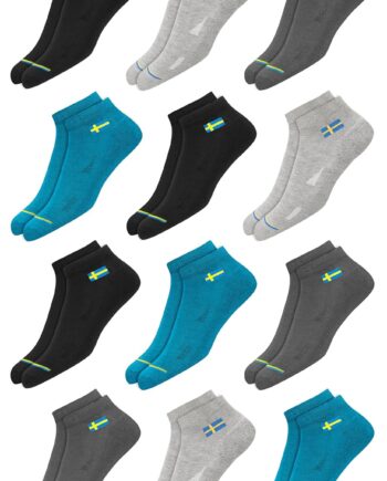 SWAGR 12 Pairs Solid Cotton Ankle Length Socks for Men Women, Pack of 12., Assorted