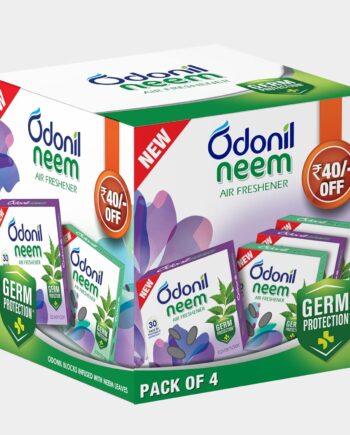 Odonil Bathroom & Toilet Air Freshener Neem Mixed Fragrance Blocks - 192g (48g, Pack of 4) | Fragrances- Jasmine, Lavender, Orchid, Rose| Long Lasting Fragrance | Lasts upto 30 days | Germ Protection