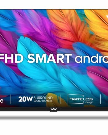 VW 109 cm (43 inches) Playwall Frameless Series Full HD Android Smart LED TV VW43F2 (Black)