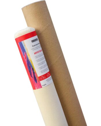 Pragati Systems® Hobby Series (07 Oz.) Medium Grain Primed Cotton Canvas Roll for Oil, Acrylic & Alkyd Colors | Double-Primed Artist Canvas for Painting, White (12 Inch x 5 Meter)