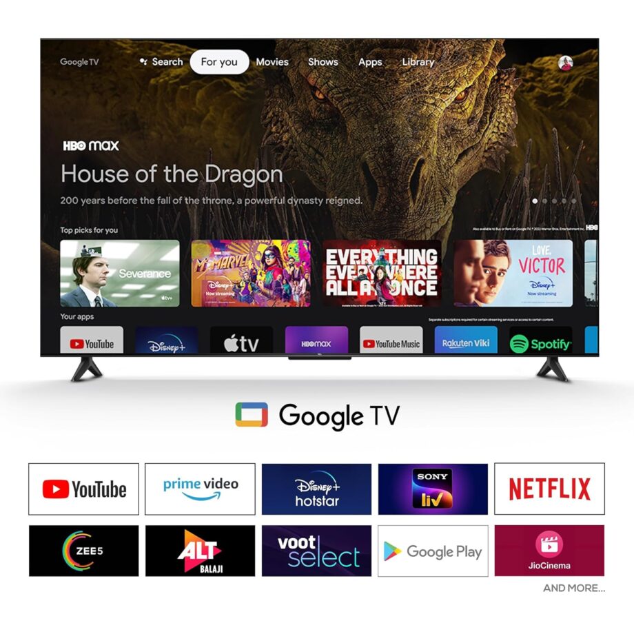 TCL 108 cm (43 inches) Metallic Bezel Less Series 4K Ultra HD Smart LED Google TV 43V6C (Black) - Image 3