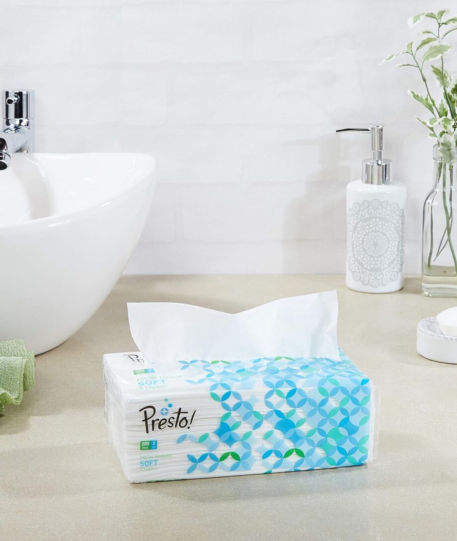 Amazon Brand - Presto! 2 Ply Facial Tissue Soft Pack - 200 Pulls (Pack of 6) - Image 3