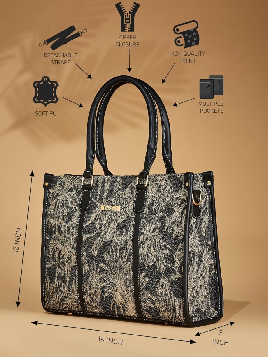 Fargo Stylish Handbag for Women Ladies purse for women & girls | 16 Inch Laptop Handbag - Image 5